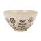 Hello Honey® 12" Cream & Black Embossed Flowers Hand-Painted Stoneware Serving Bowl